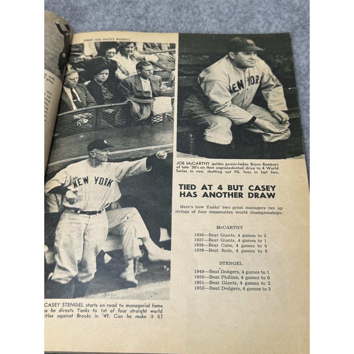 1953 Street & Smith’s Baseball Pictorial Yearbook Mickey Mantle Yankees Cover