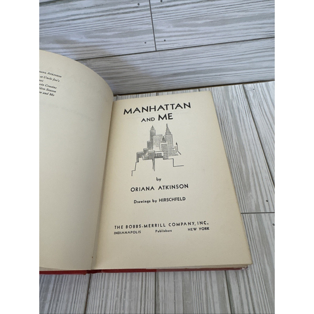 Manhattan and Me - Oriana Atkinson drawings by Hirschfeld 1954 1st Edition HC DJ