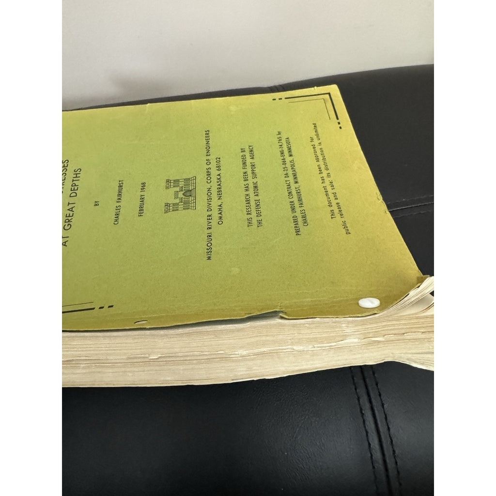 1968 US Army Corps Rock Stress Report Fairhurst In-Situ Mining