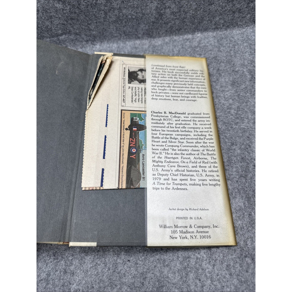 A Time For Trumpets Untold Story Of the Battle Of The Bulge MacDonald 1985 HCDJ
