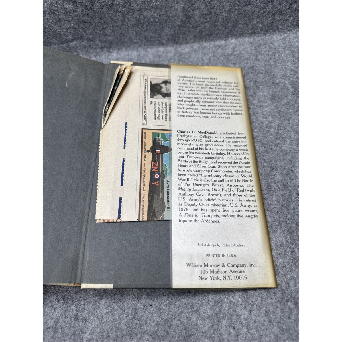 A Time For Trumpets Untold Story Of the Battle Of The Bulge MacDonald 1985 HCDJ