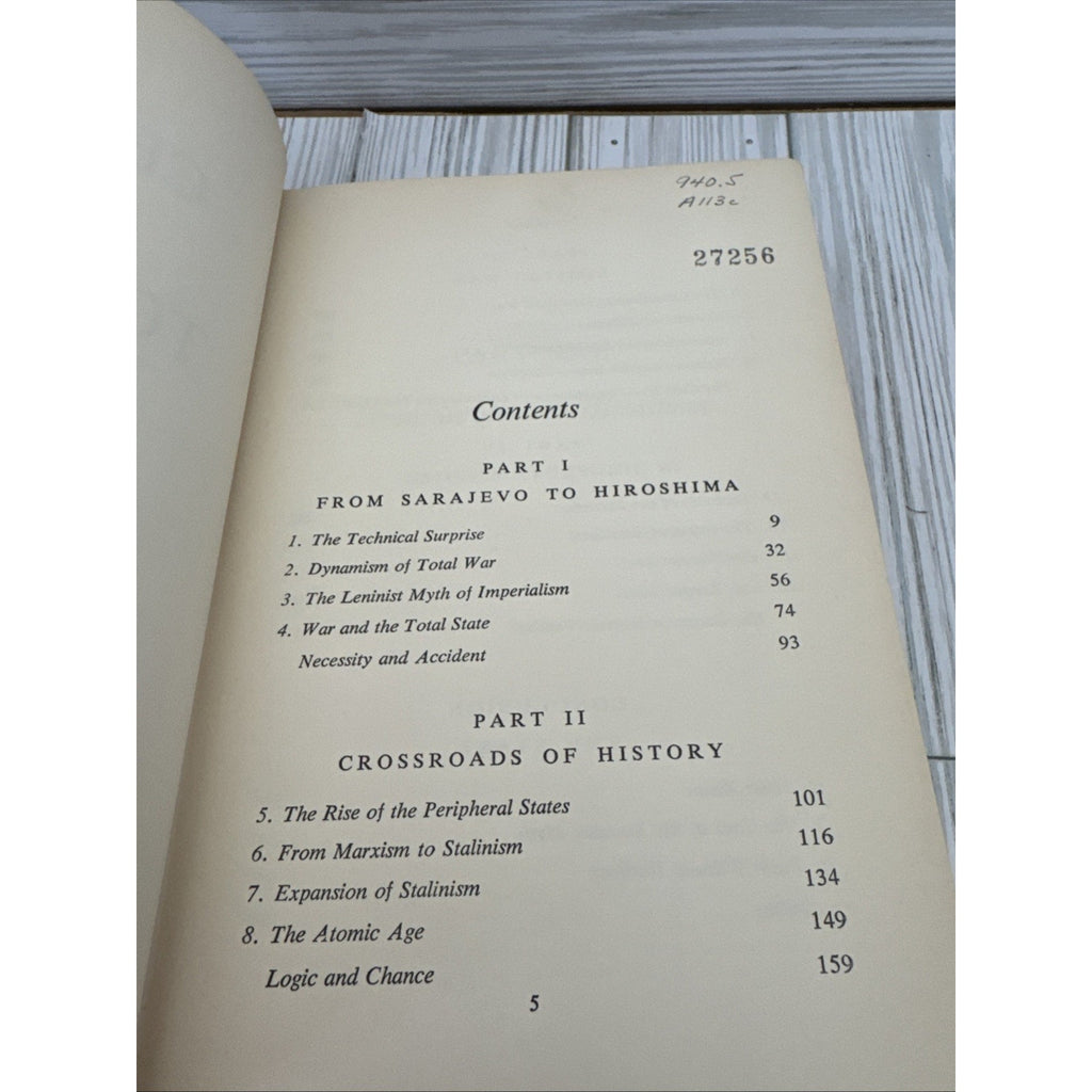 Century Of Total War 1954 Raymond Aron Hardcover First Ed