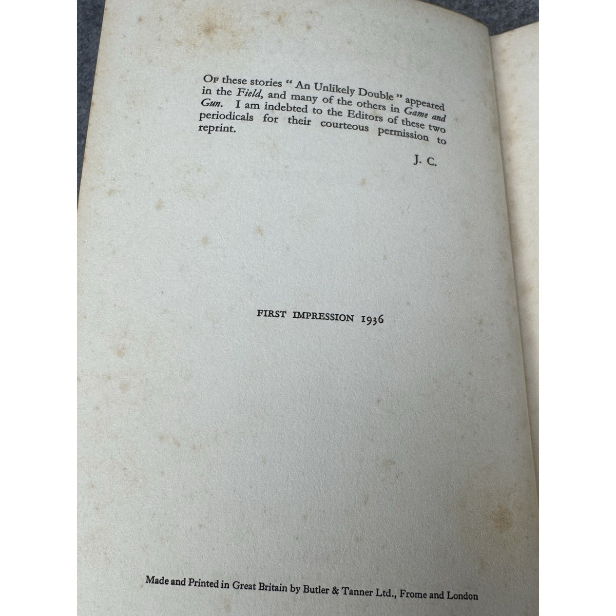 Back Casts and Backchat Joan Clarkson Signed Inscribed 1936 First Impression