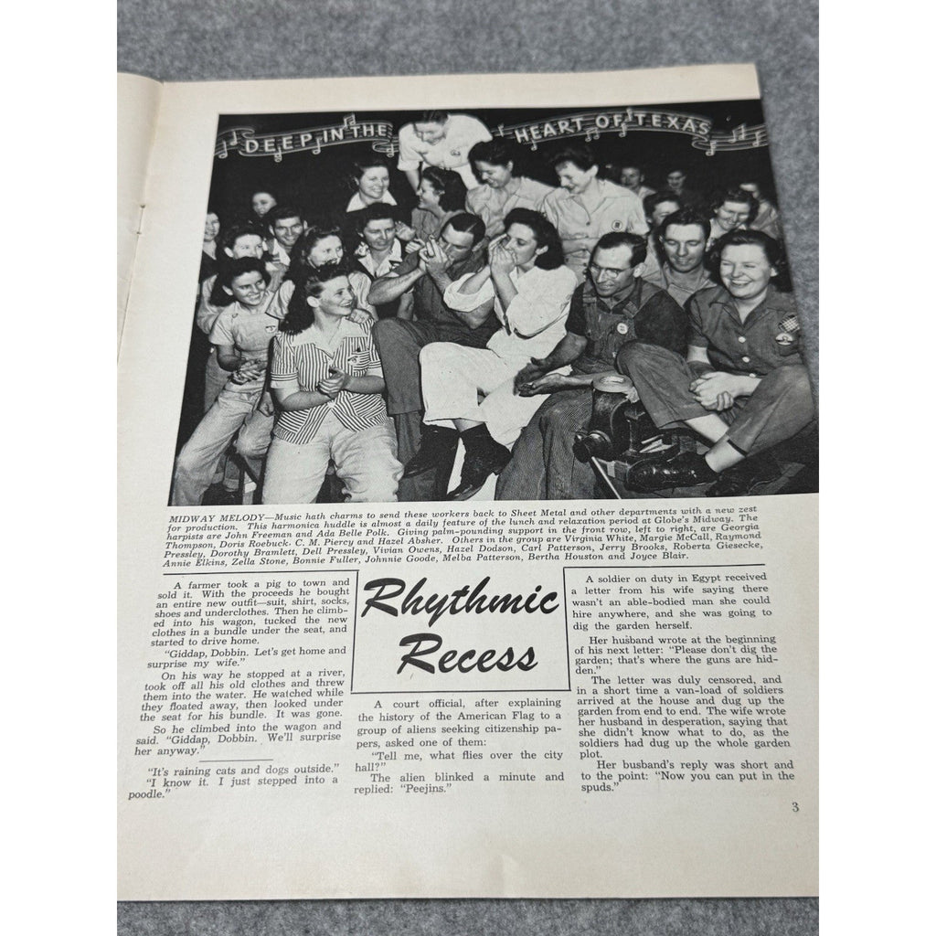 1943 Globe Beam Aircraft Magazine WWII Fort Worth Texas Knudsen May Aviation.