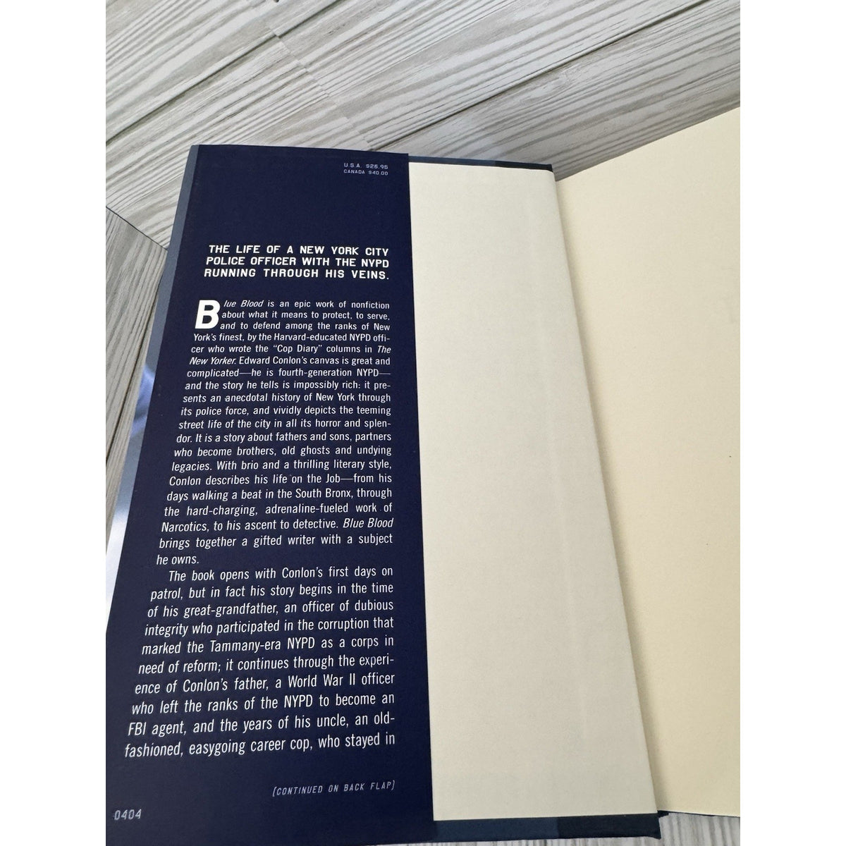 Blue Blood Edward Conlon 1st Edition 1st Print 2004 HC DJ