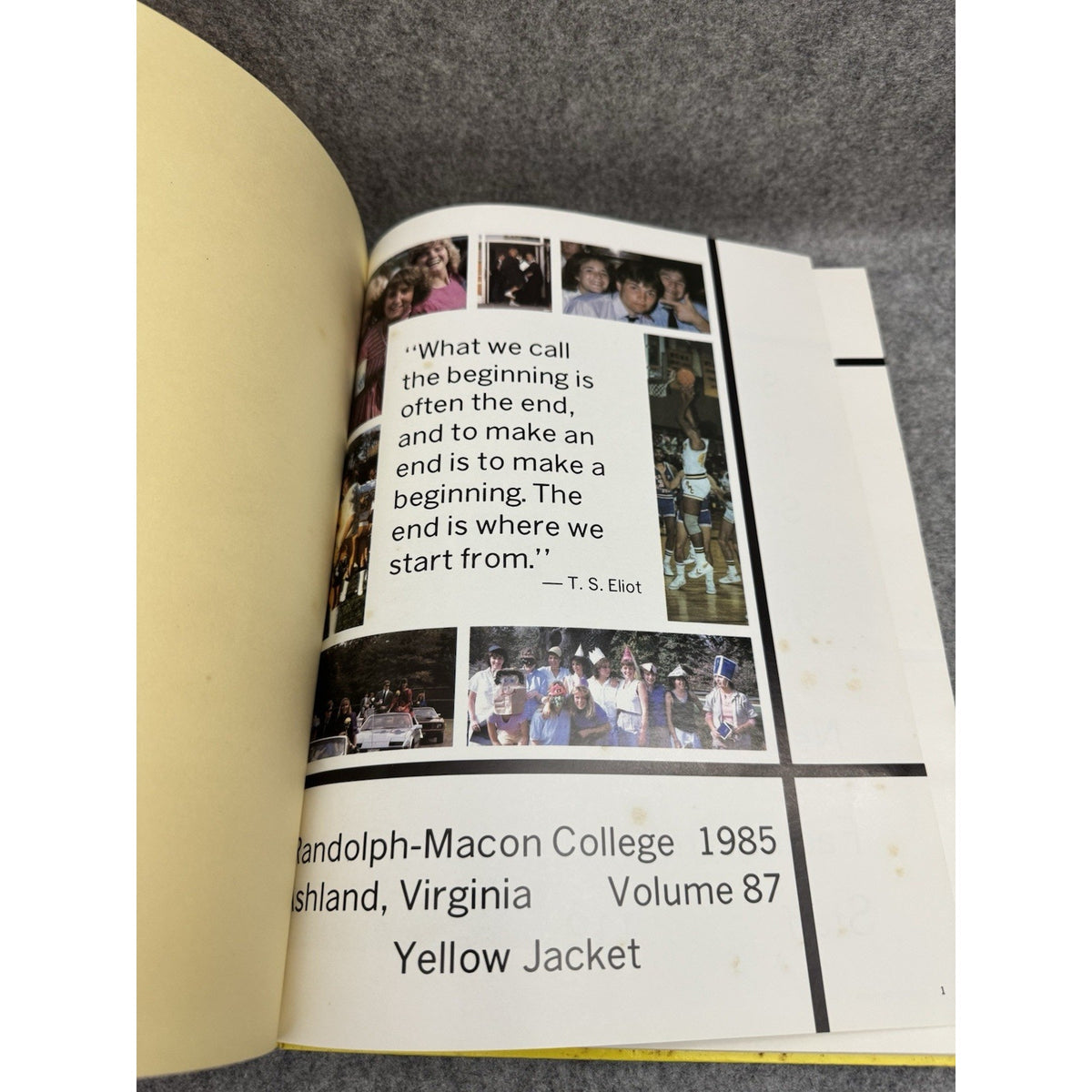 1985 Yellow Jacket Randolph-Macon College Ashland VA Yearbook HC