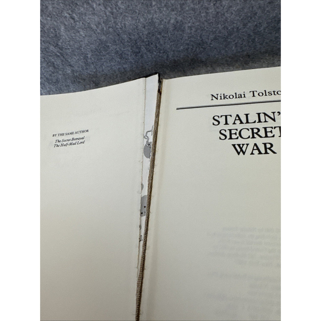 Stalin's Secret War Hardcover Nikolai Tolstoy First Edition