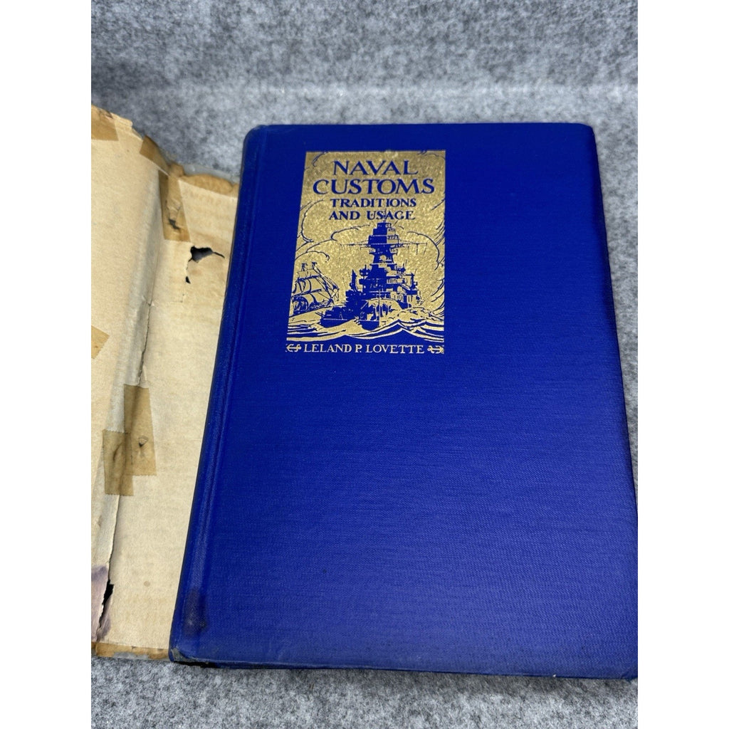 1934 Naval Customs Traditions Usage Leland Lovette US Navy 2nd Printing DJ