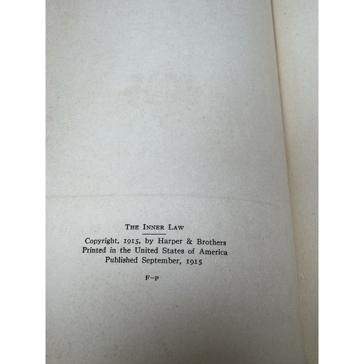 1915 The Inner Law Will N Harben First Edition Hardcover Harper & Bros