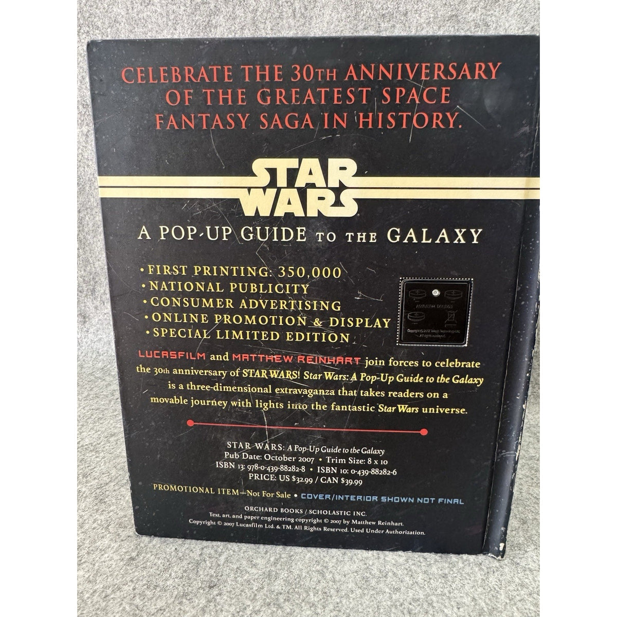 Star Wars Pop-Up Guide to the Galaxy Matthew Reinhart 2007 Lights Promo Copy