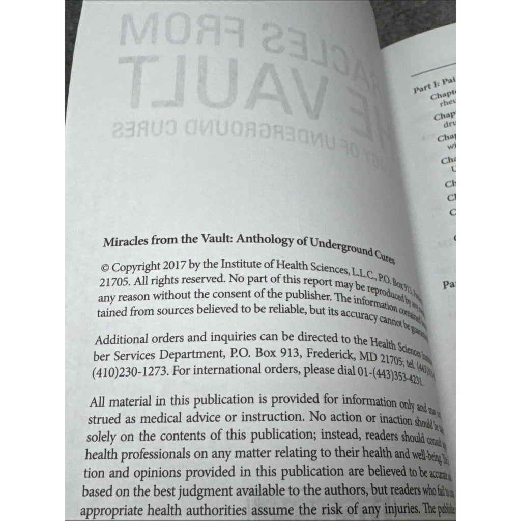 Miracles From The Vault Anthology of Underground Cures Health Sciences Institute