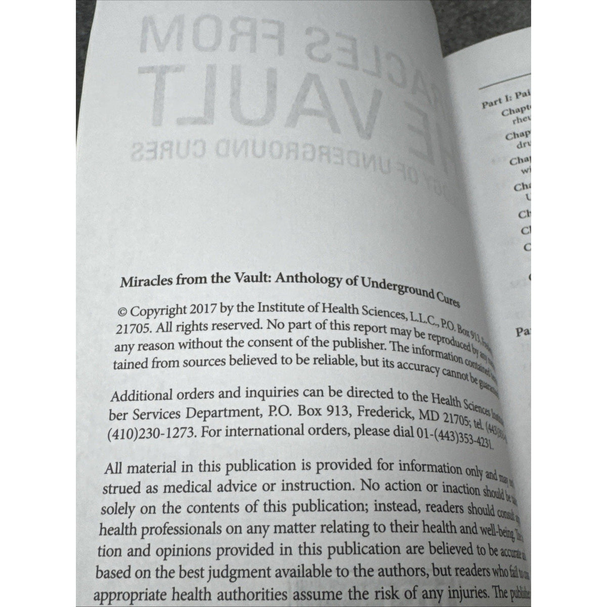 Miracles From The Vault Anthology of Underground Cures Health Sciences Institute