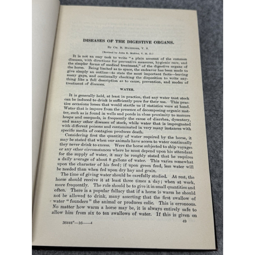 1916 Special Report Diseases of the Horse USDA Veterinary Color Plates HC