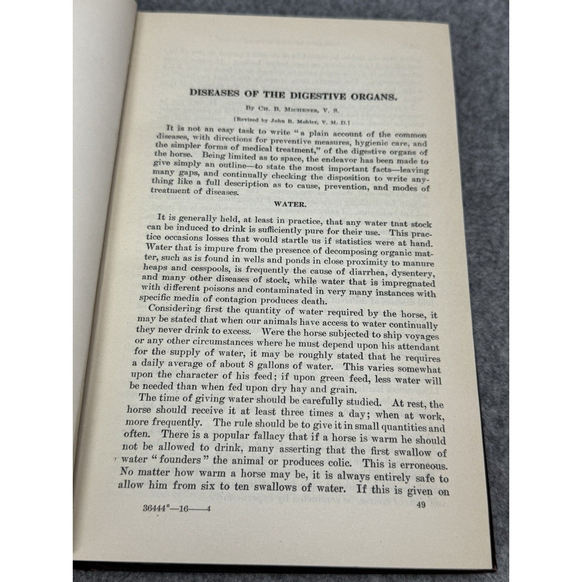 1916 Special Report Diseases of the Horse USDA Veterinary Color Plates HC