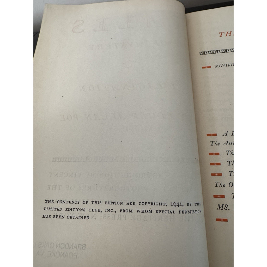 Tales of Mystery Imagination Poe HC Heritage Press 1941 Illus Ex Library