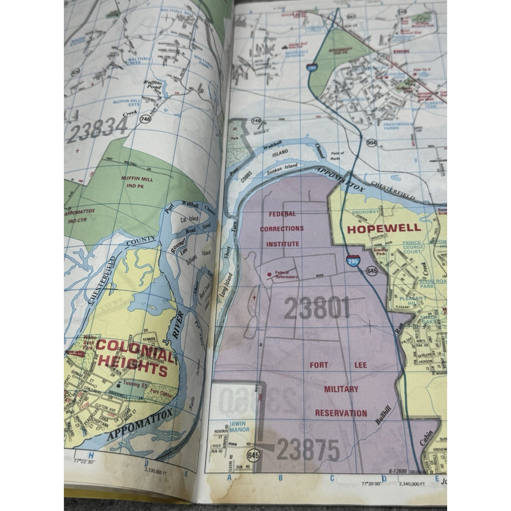 1996 Petersburg Virginia Street Map Book Fort Lee ADC 6th Edition Vintage