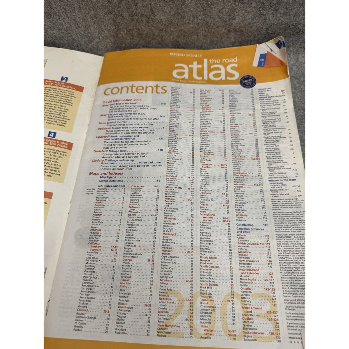 Rand McNally The Road Atlas 2003 United States Canada Mexico Paperback