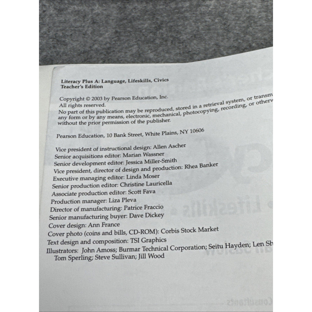 Literacy Plus A: Teachers Manual NO CD