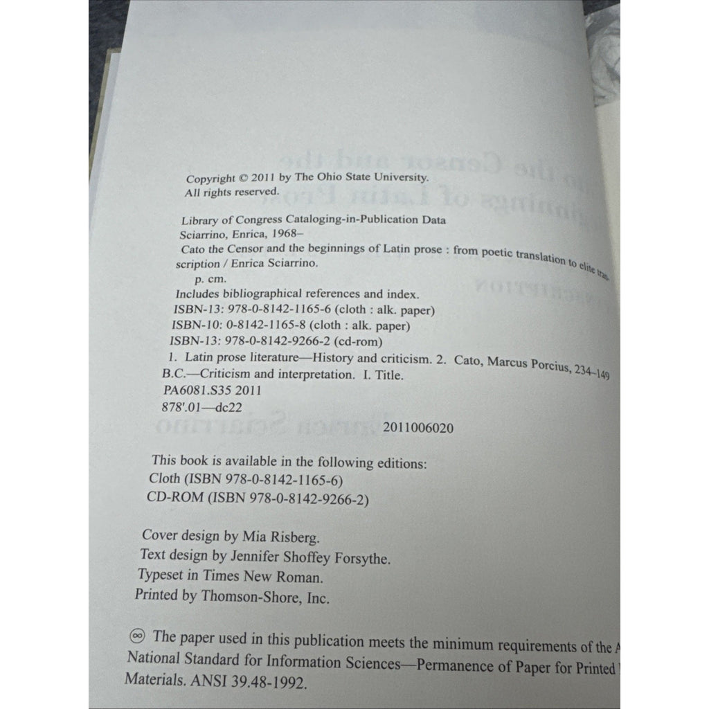 Cato the Censor and the Beginnings of Latin Prose : From Poetic Translation...