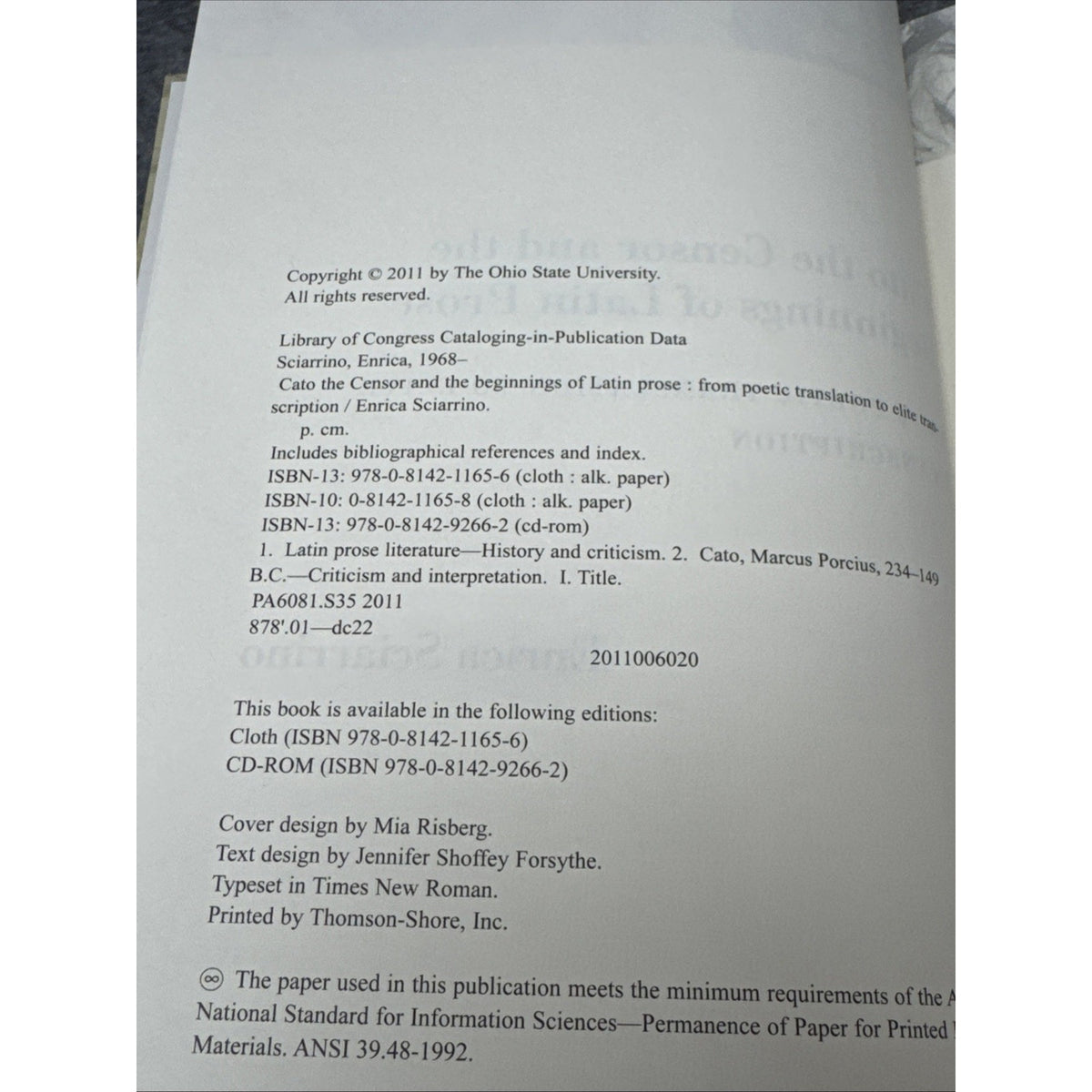 Cato the Censor and the Beginnings of Latin Prose : From Poetic Translation...