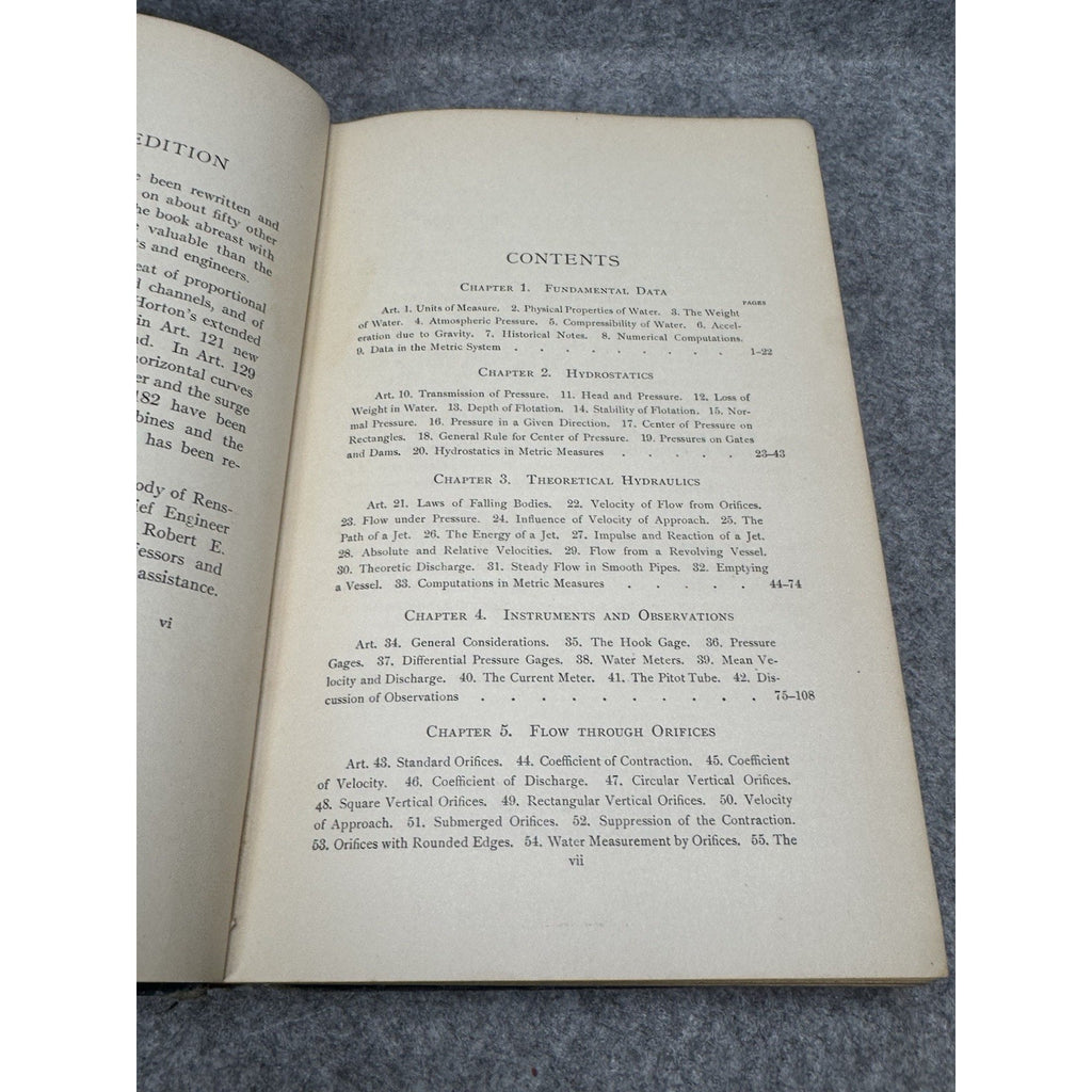 1916 Treatise on Hydraulics Mansfield Merriman 10th Revised Ed HC Engineering