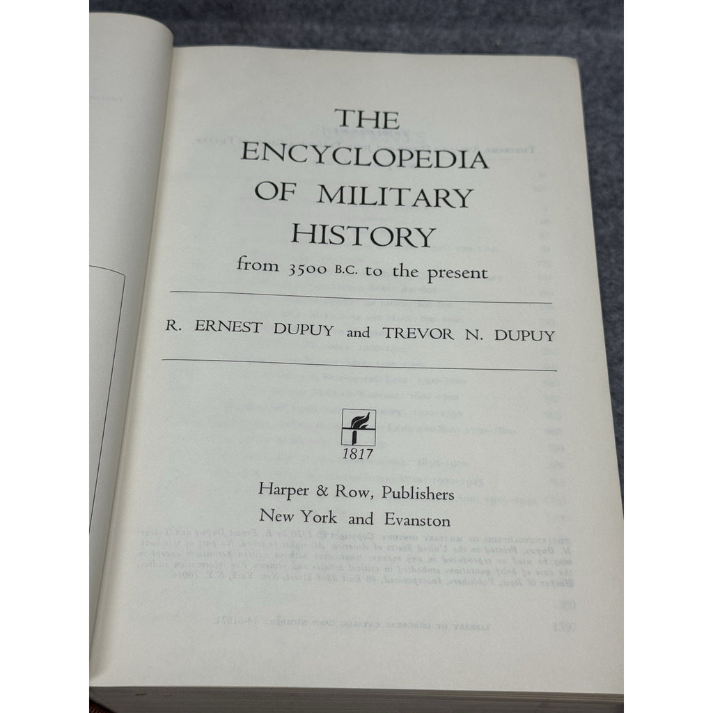 The Encyclopedia of Military History 3500 BC to Present Dupuy 1970 Hardcover