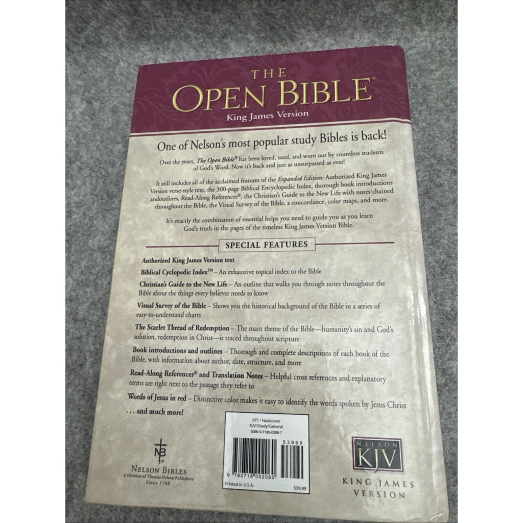 Open Bible by Thomas Nelson Publishing Staff (2006, Hardcover)