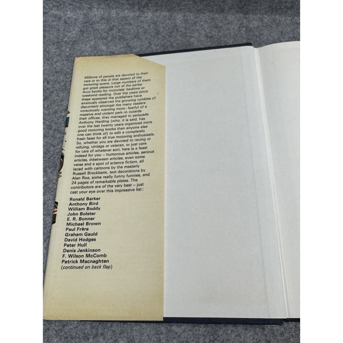 1972 The Racer’s and Driver’s Reader Anthony Harding First Edition HC DJ