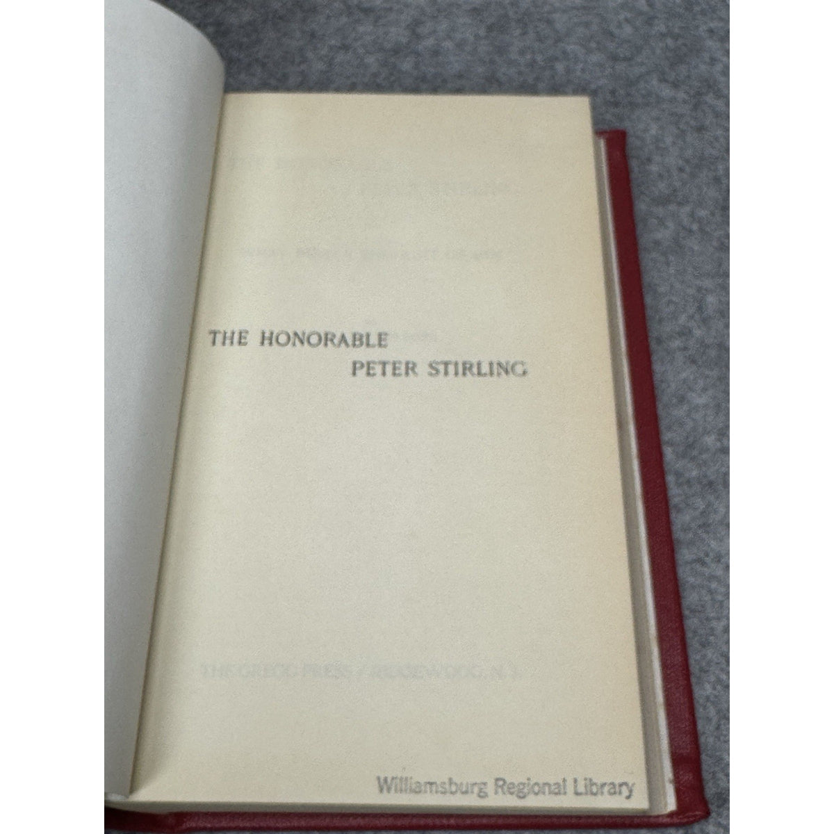 The Honorable Peter Stirling Paul Leicester Ford 1968 Gregg Press Hardcover