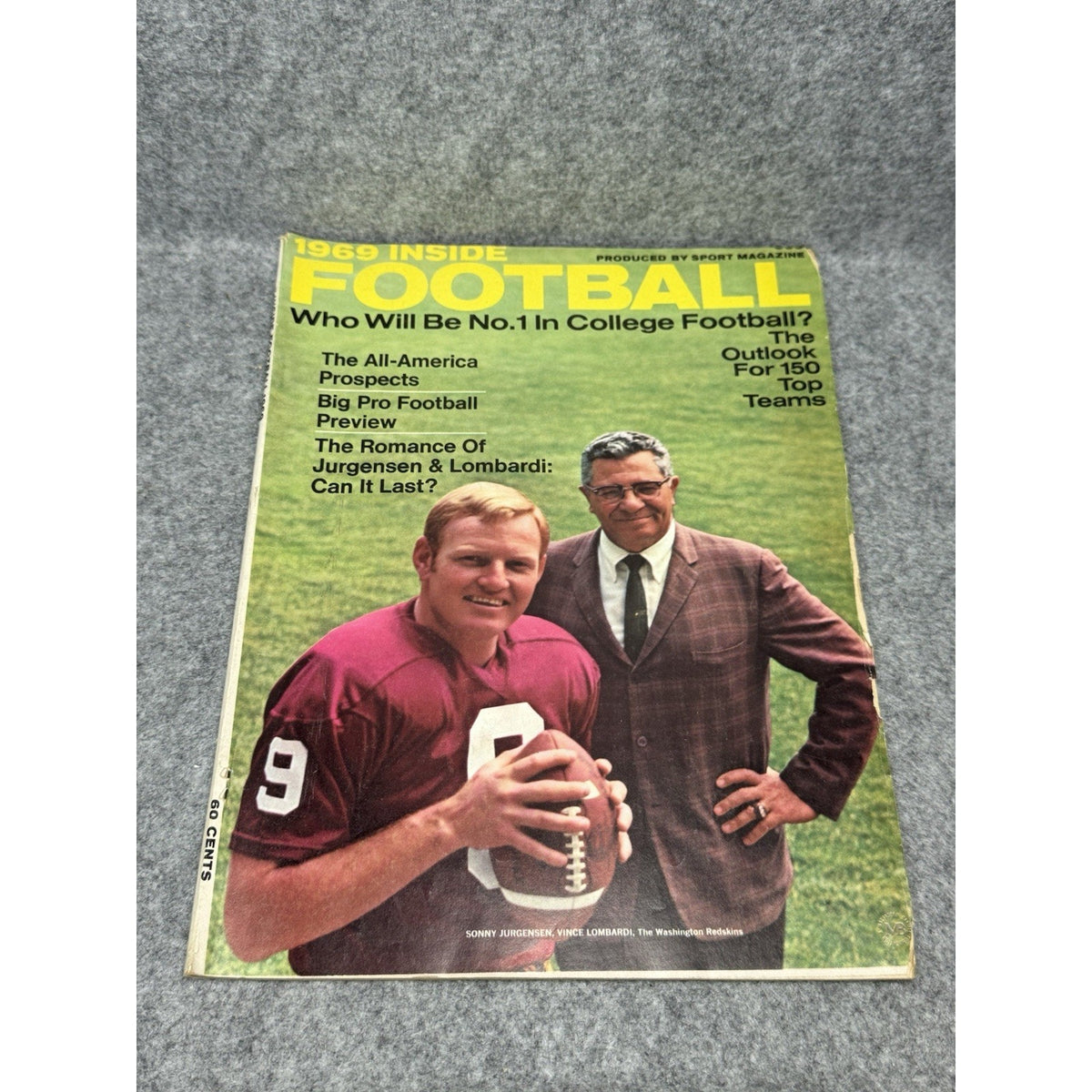 1969 Inside Football Magazine Vince Lombardi Sonny Jurgensen Redskins NFL AFL