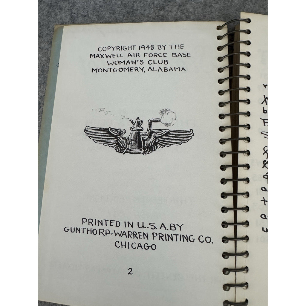 1961 Stove Pilot Maxwell Air Force Base Women’s Club Cookbook Alabama