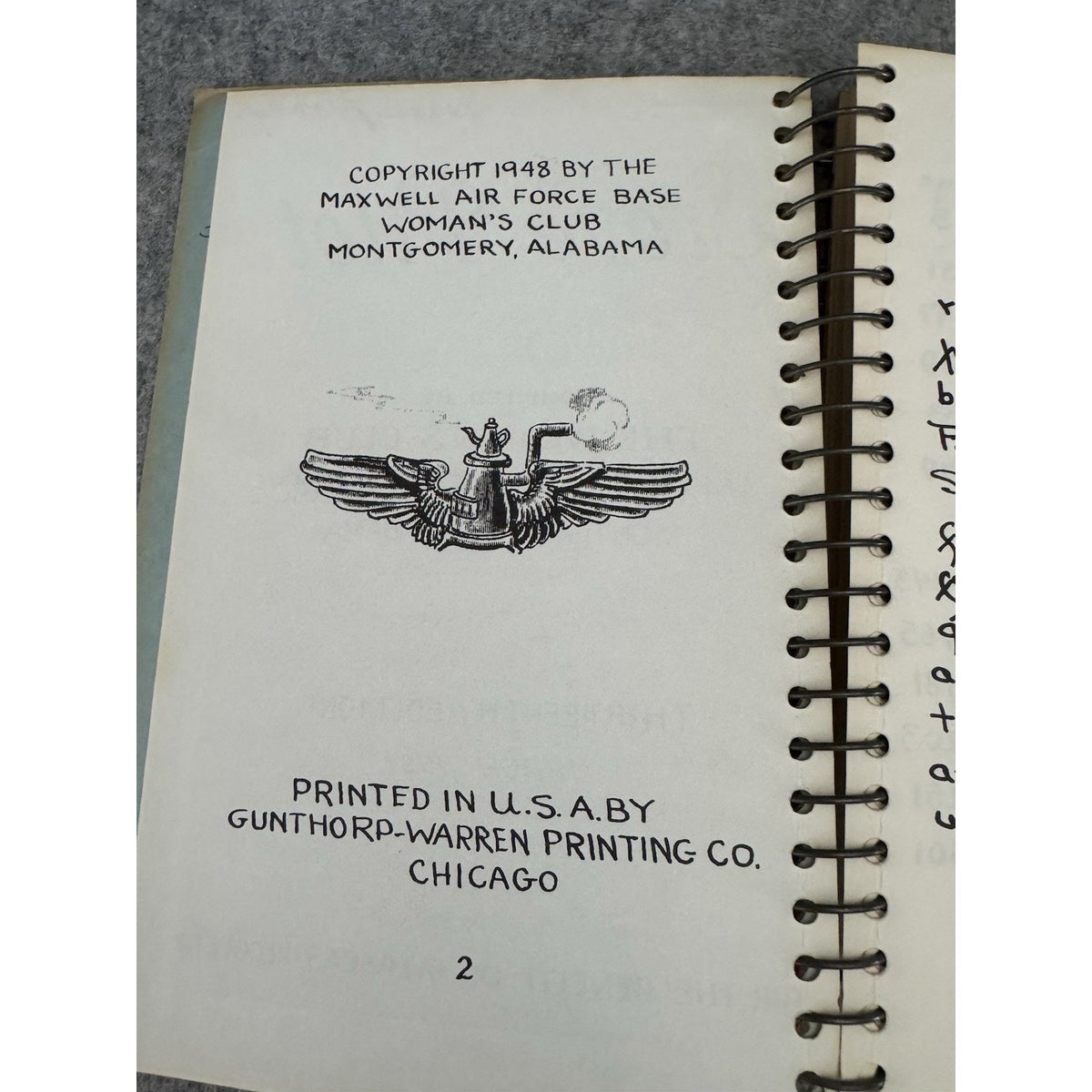 1961 Stove Pilot Maxwell Air Force Base Women’s Club Cookbook Alabama