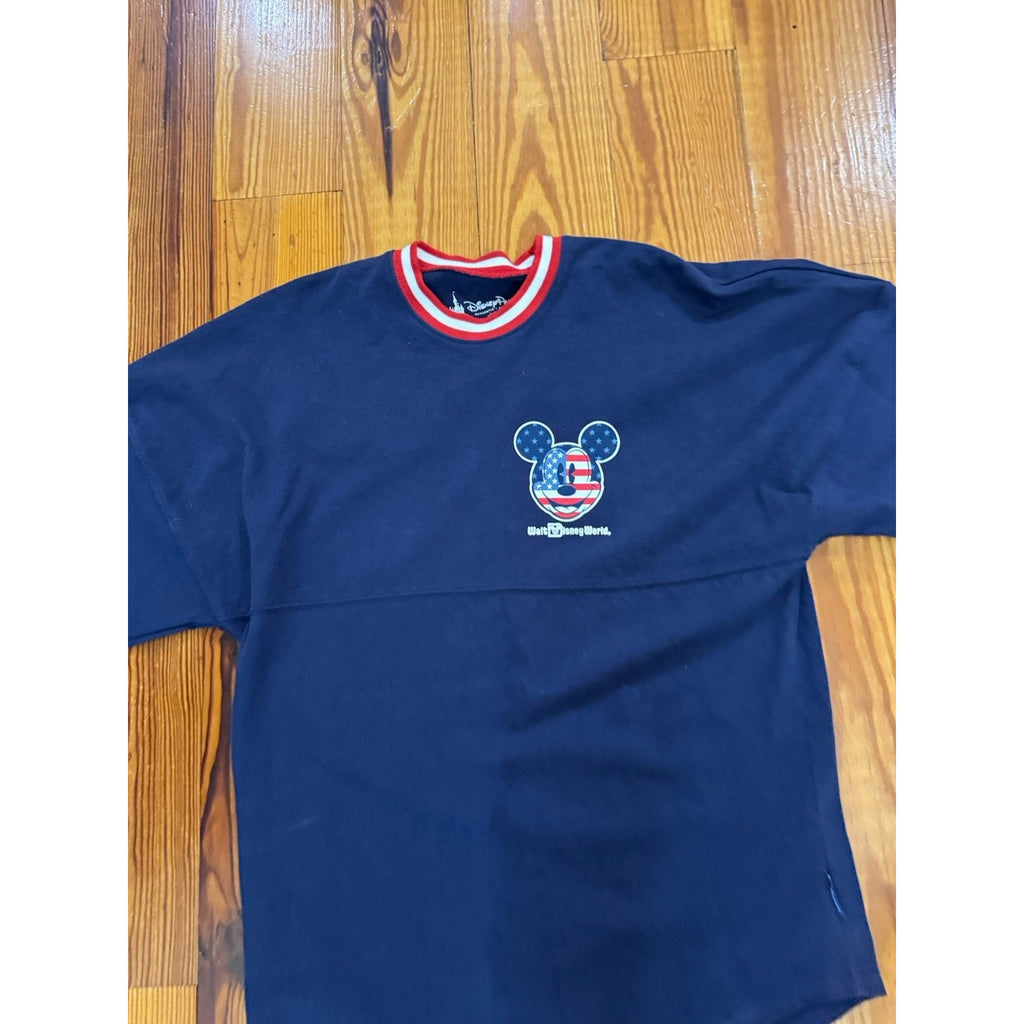 2019 Walt Disney World Spirit Jersey XS Americana Mickey Mouse Navy USA Flag