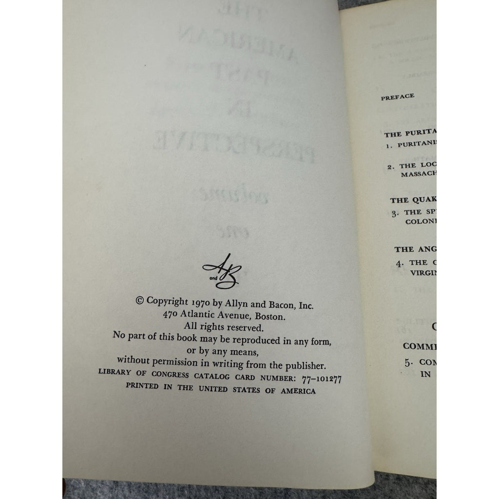 The American Past in Perspective Vol. 1 to 1877 Colbourn Patterson 1970 PB
