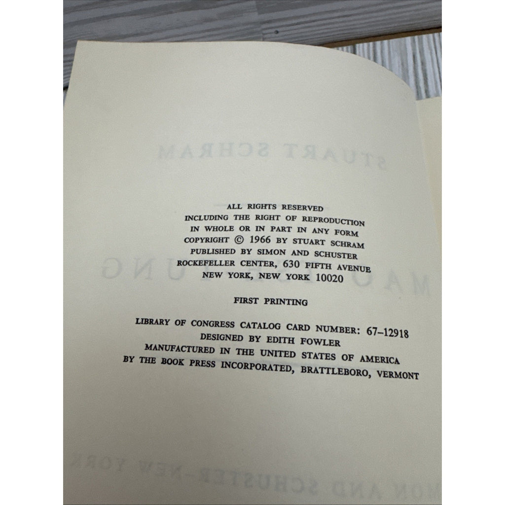 Mao Tse-Tung by Stuart Schram HC 1966 First Printing China