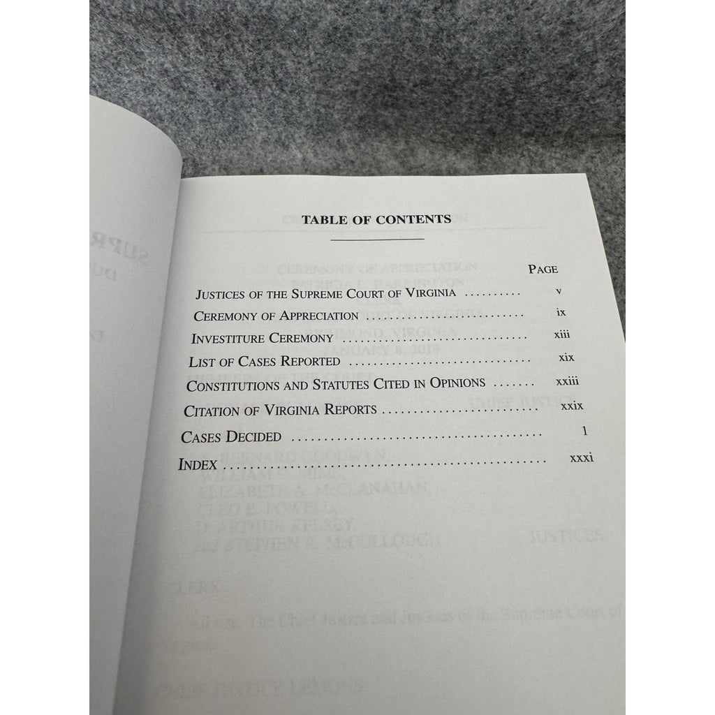 Virginia Reports Vol 297 Supreme Court VA Jan–Aug 2019 HC