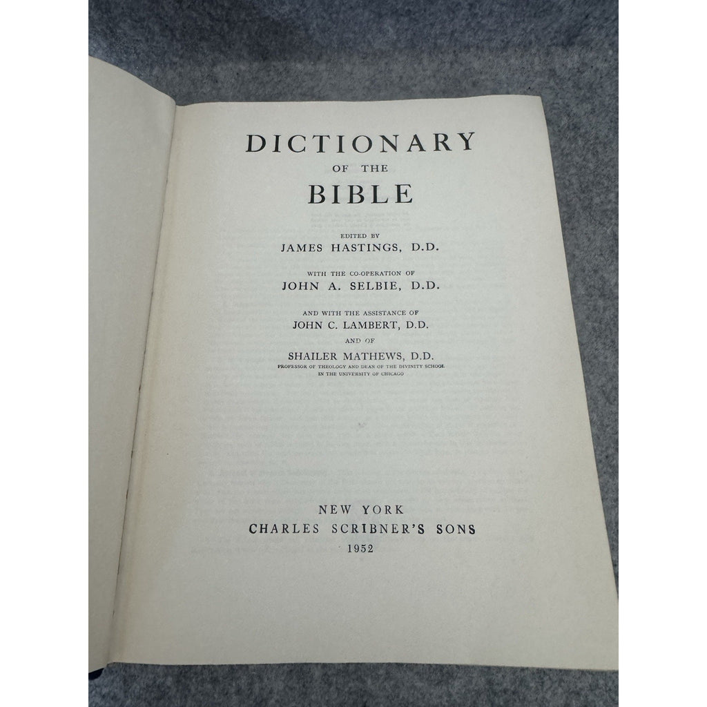 Dictionary of the Bible James Hastings 1952 HC Charles Scribner’s Sons