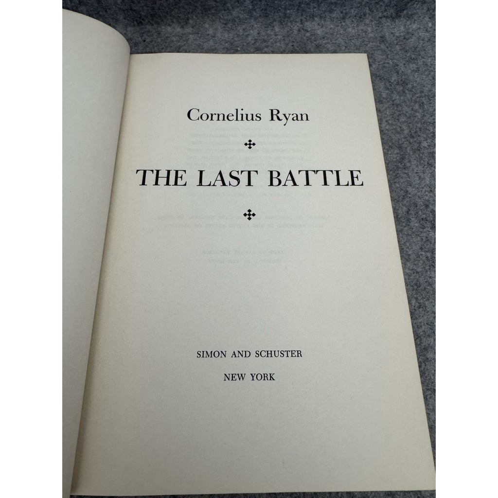 1966 The Last Battle Cornelius Ryan 1st Edition HC WWII Berlin History