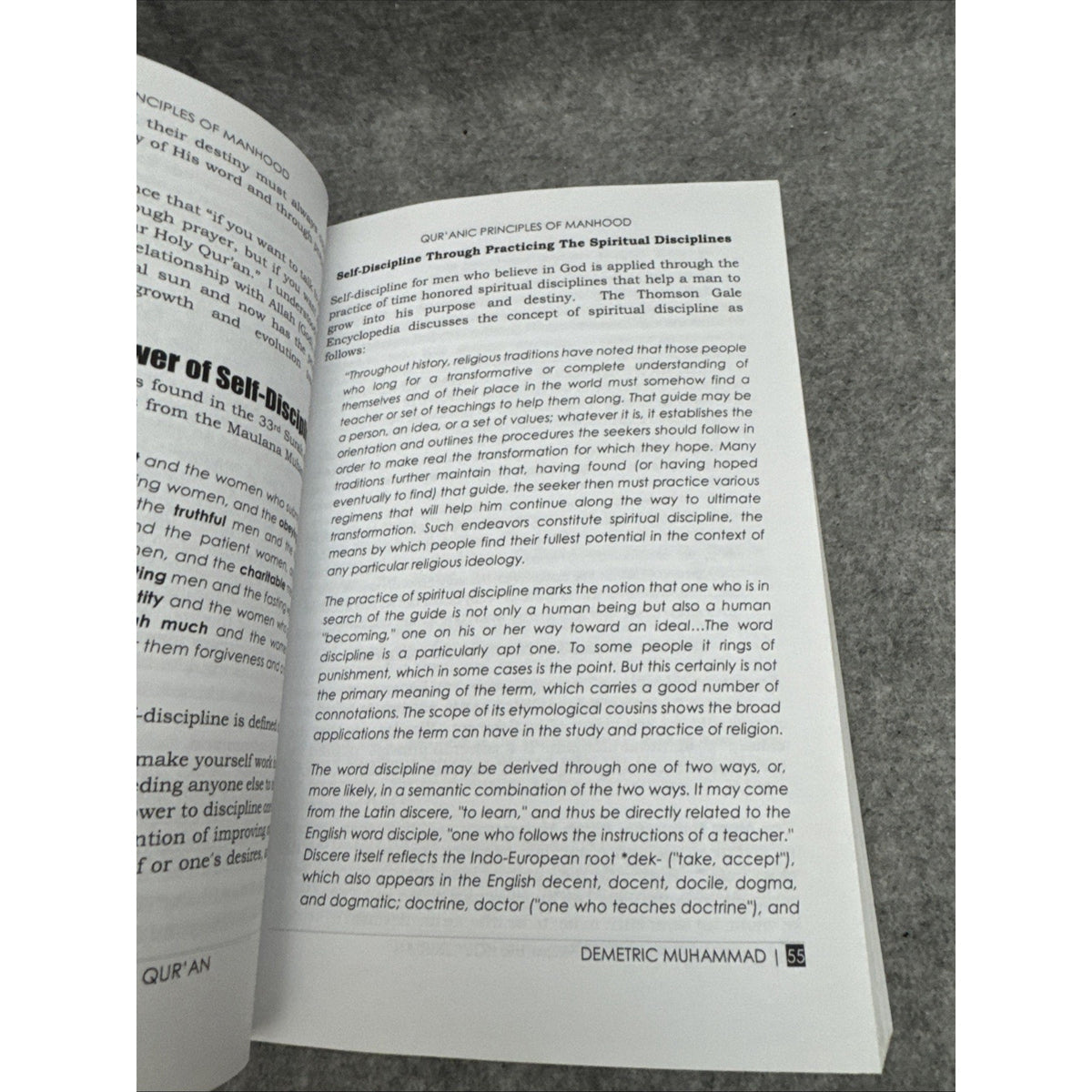 Manhood Principles, Parables, Concepts and Characteristics from the Holy Qur'an