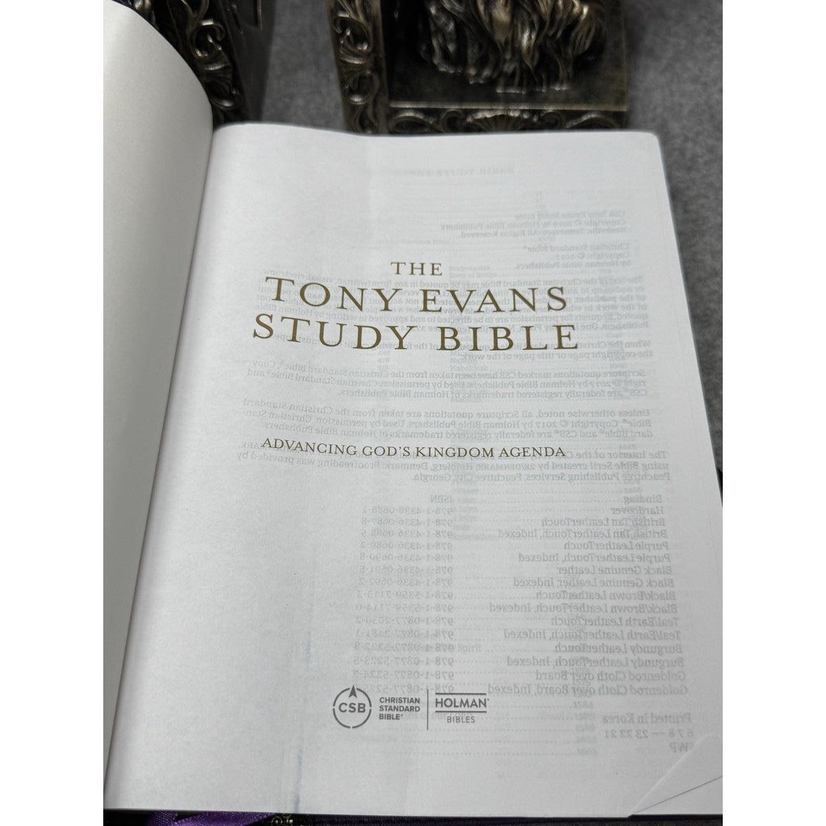 CSB Tony Evans Study Bible Purple LeatherTouch Holman Black Letter