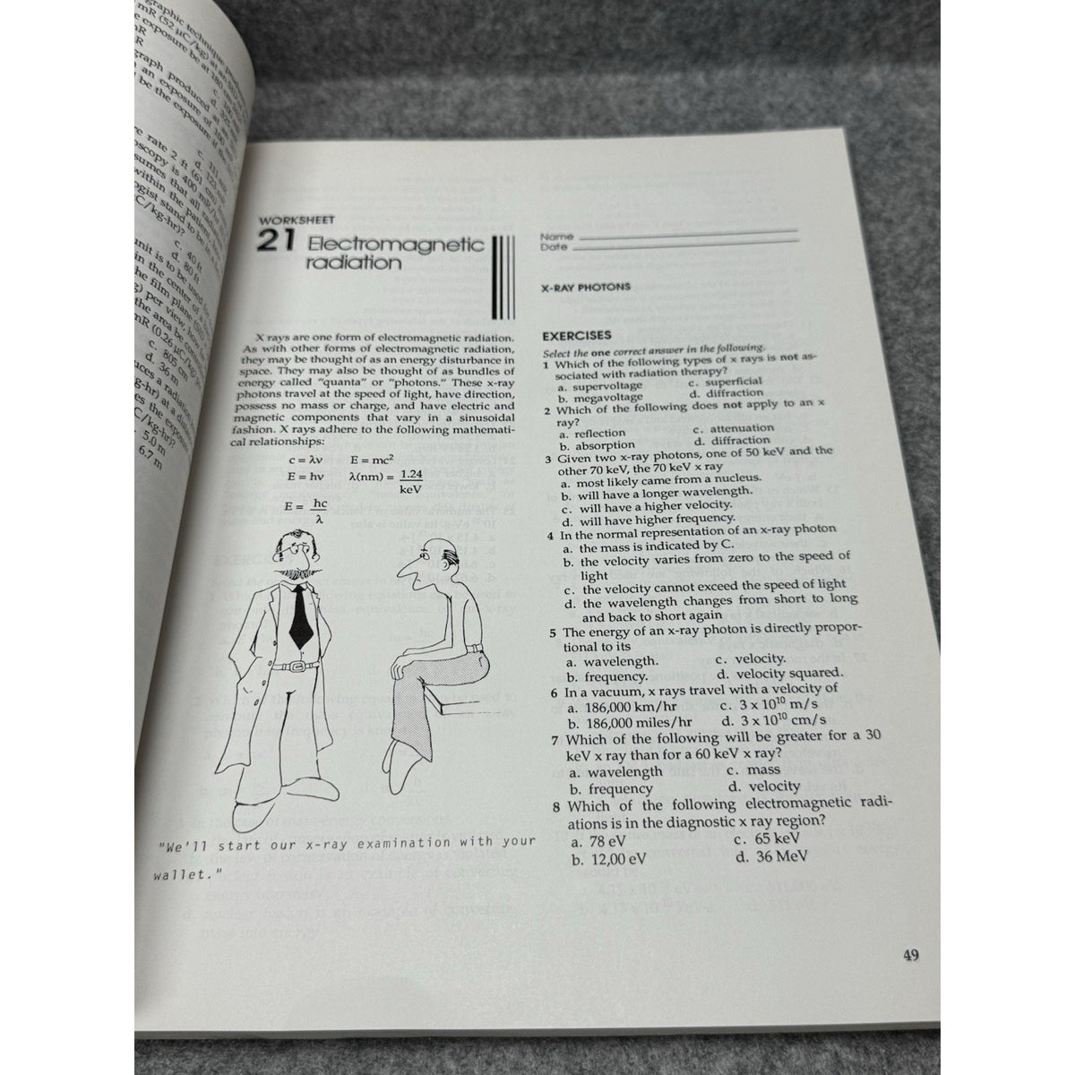 Radiologic Science Workbook Laboratory Manual 4th Ed Bushong 1988 X-Ray