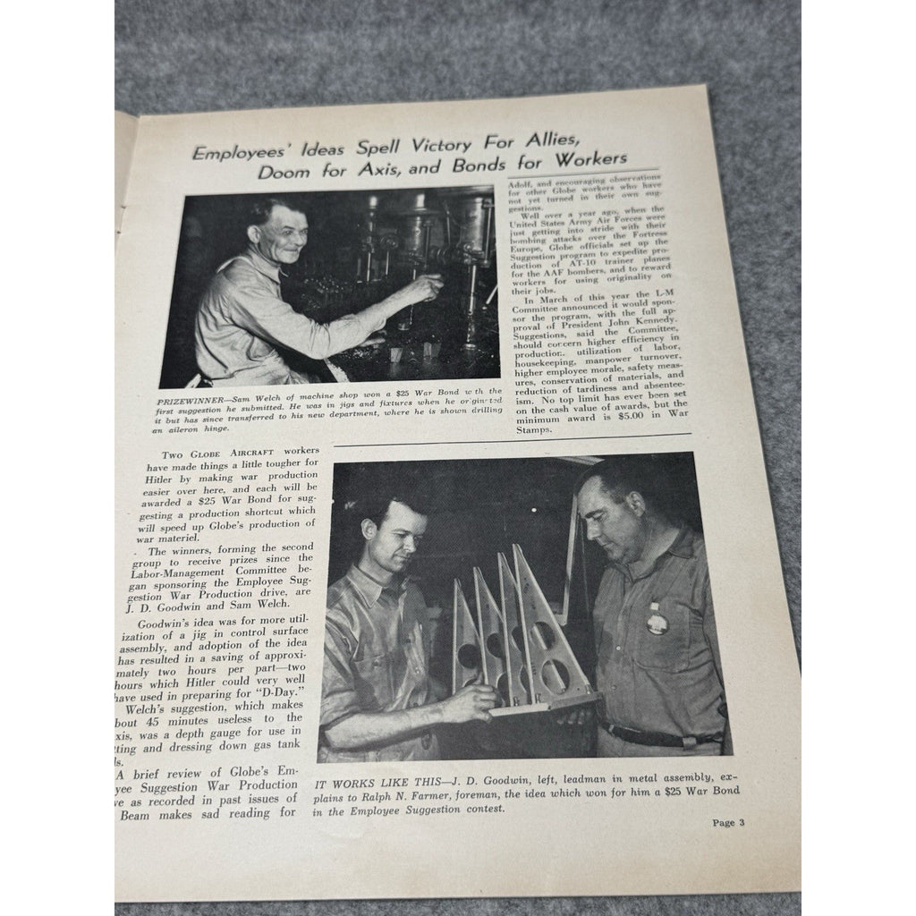 1944 Globe Beam May Pre-Invasion D-Day Editorial C-46 Commando WWII Magazine