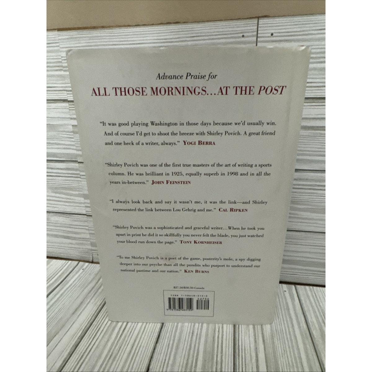 All Those Mornings... At the Post by Shirley Povich (2005, Hardcover) 1st Ed./DJ