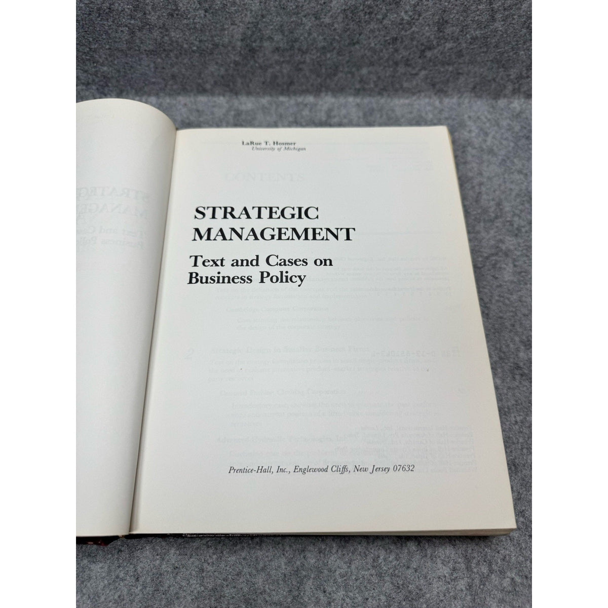 1982 Strategic Management Hosmer Business Policy Text Cases Vintage Hardcover
