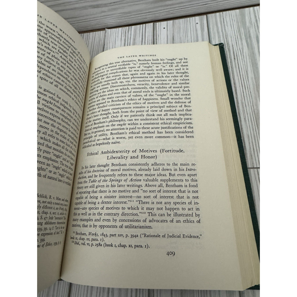 Bentham and the Ethics of Today David Baumgardt 1966 HC Octagon Books