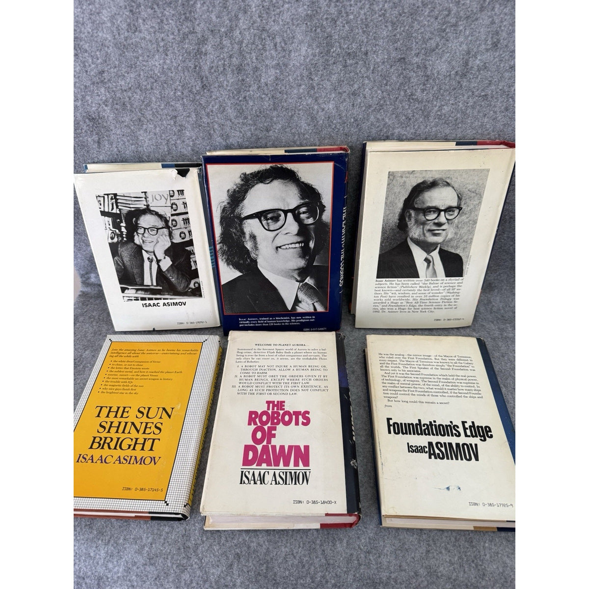 Isaac Asimov 6 HC Lot First Edition Foundation Edge Earth Robots