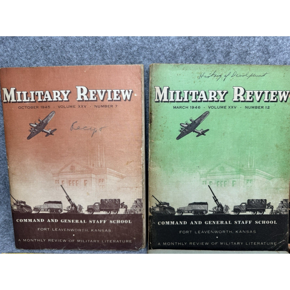 Military Review Lot 11 Magazines 1945–1947 WWII Army Maps Fort Leavenworth