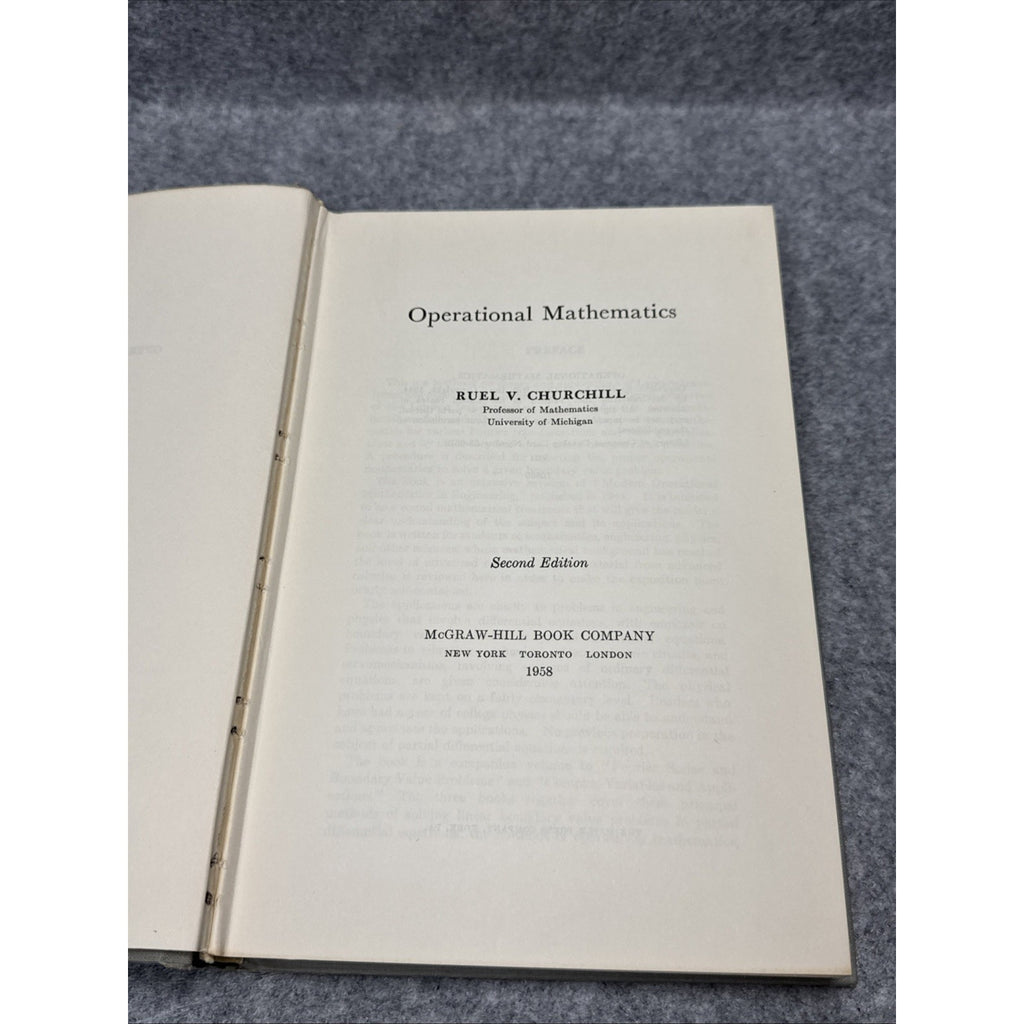Operational Mathematics 2nd Edition By Churchill Vintage 1958