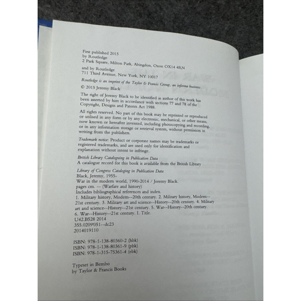 Warfare and History Ser.: War in the Modern World, 1990-2014 by Jeremy Black...