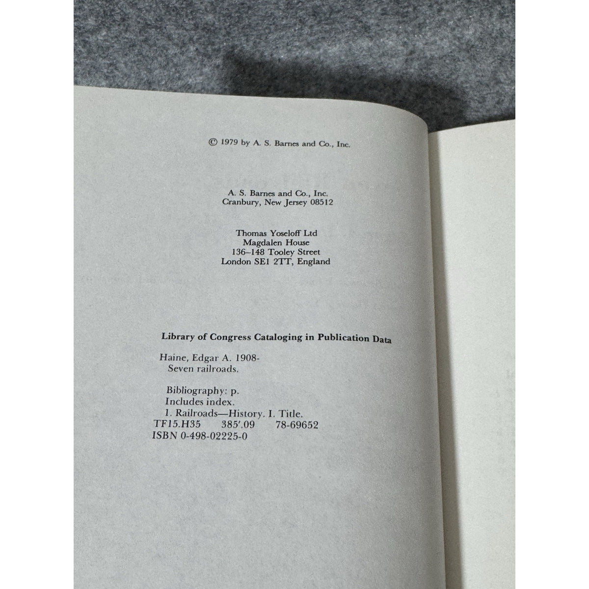 Seven Railroads Edgar A Haine 1979 First Edition HC DJ Railroad History